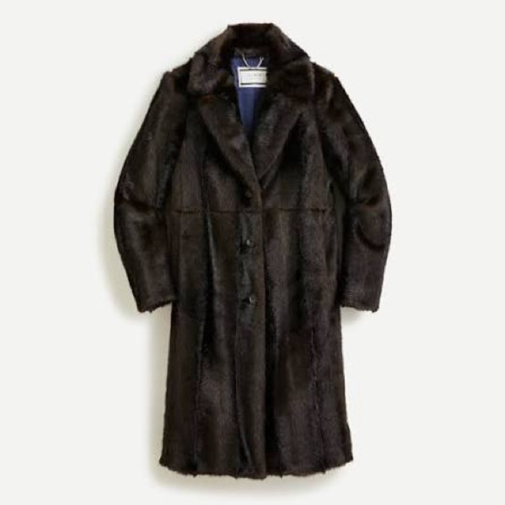 J. Crew Collection Topcoat in Faux Mink